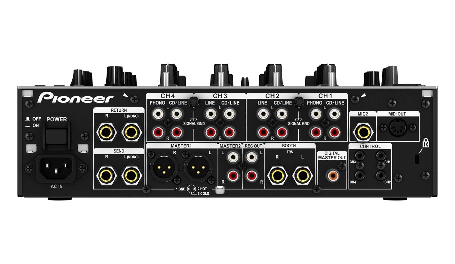Pioneer DJM-850 микшер, 4 канала+2 мик, эффекты, счетчик ВРМ, MIDI, встроенный аудио интерфейс,