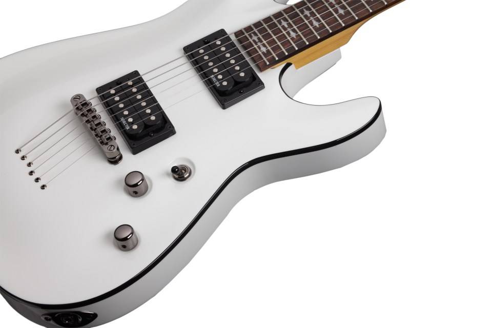 Schecter OMEN-6 VWHT гитара электрическая, 6 струн, корпус липа, гриф клен, лады 22XJumbo, 