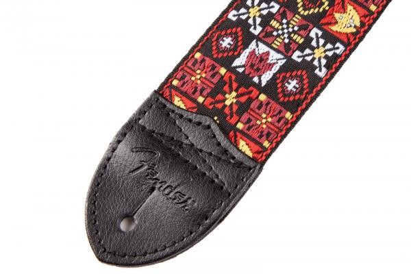 Fender 2` FESTIVAL HOOTENANNY STRAP RED Ремень для гитары, рисунок красно-черный