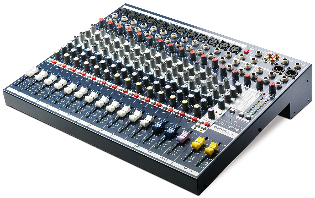 Soundcraft EFX12 микшерная консоль со встроенными эффектами, 12 моноканалов + 2 стерео-канала