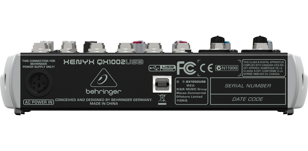 Behringer XENYX QX1002USB Компактный малошумящий микшерный пульт (10 входов, 2 шины, компрессор)
