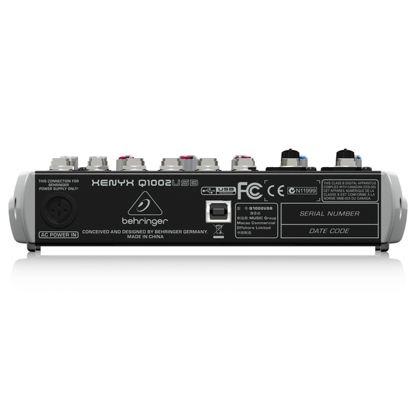 Behringer XENYX Q1002USB Компактный  микшерный пульт 10 каналов, эквалайзер, микр.предусил, USB