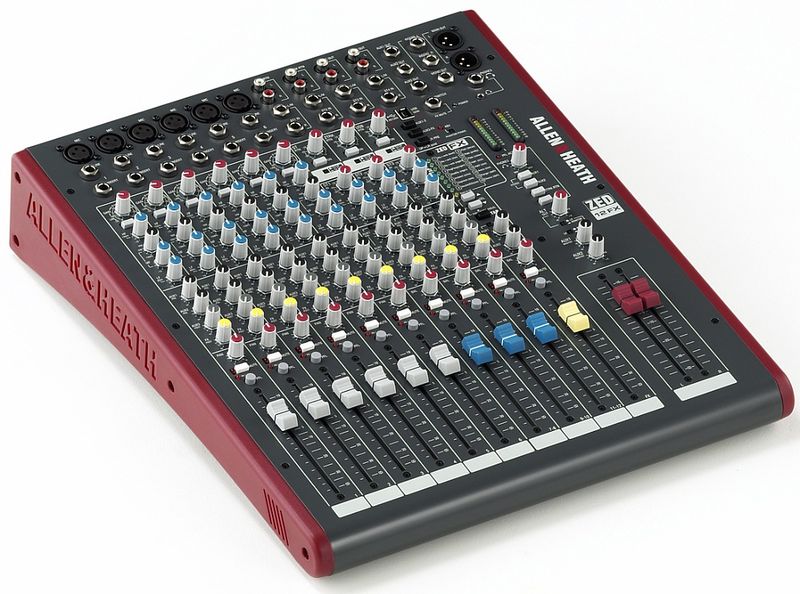Allen&Heath ZED12FX микшерный пульт 6 моно, 3 стерео, USB интерфейс, процессор эффектов