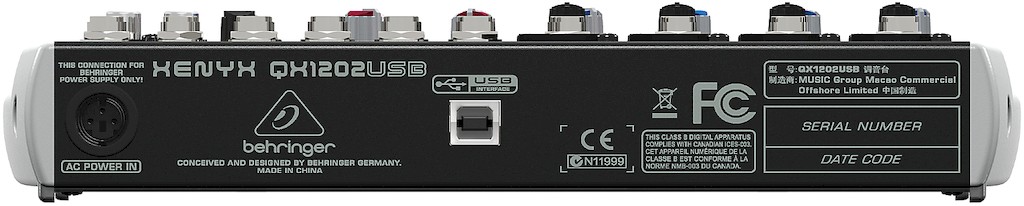 Behringer XENYX QX1202USB Компактный малошумящий микшерный пульт (12 входов, 2 шины, компрессор)