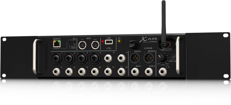 Behringer XR12 цифровой микшер, 4 мик Midas XLR + 8 лин Jack, Main L/R XLR, Aux 1-2 Jack, 16 кан/4FX
