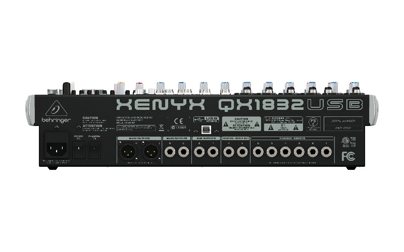Behringer XENYX QX1832USB микшер, 18 каналов, USB/аудио интерфейс, мик предусил и компр, 9 EQ, Multi