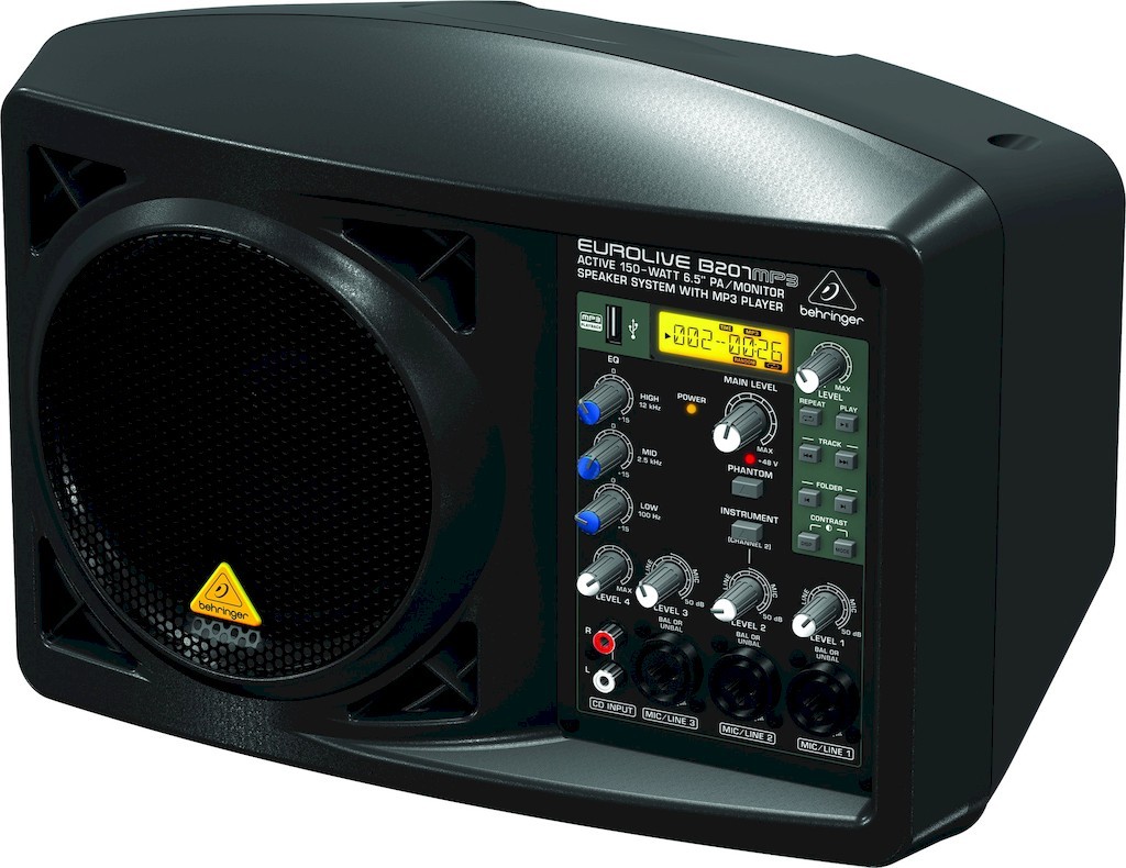 Behringer B207MP3 активная акустическая мини-система/монитор 150Вт c 3-полосным эквалайзером и MP3