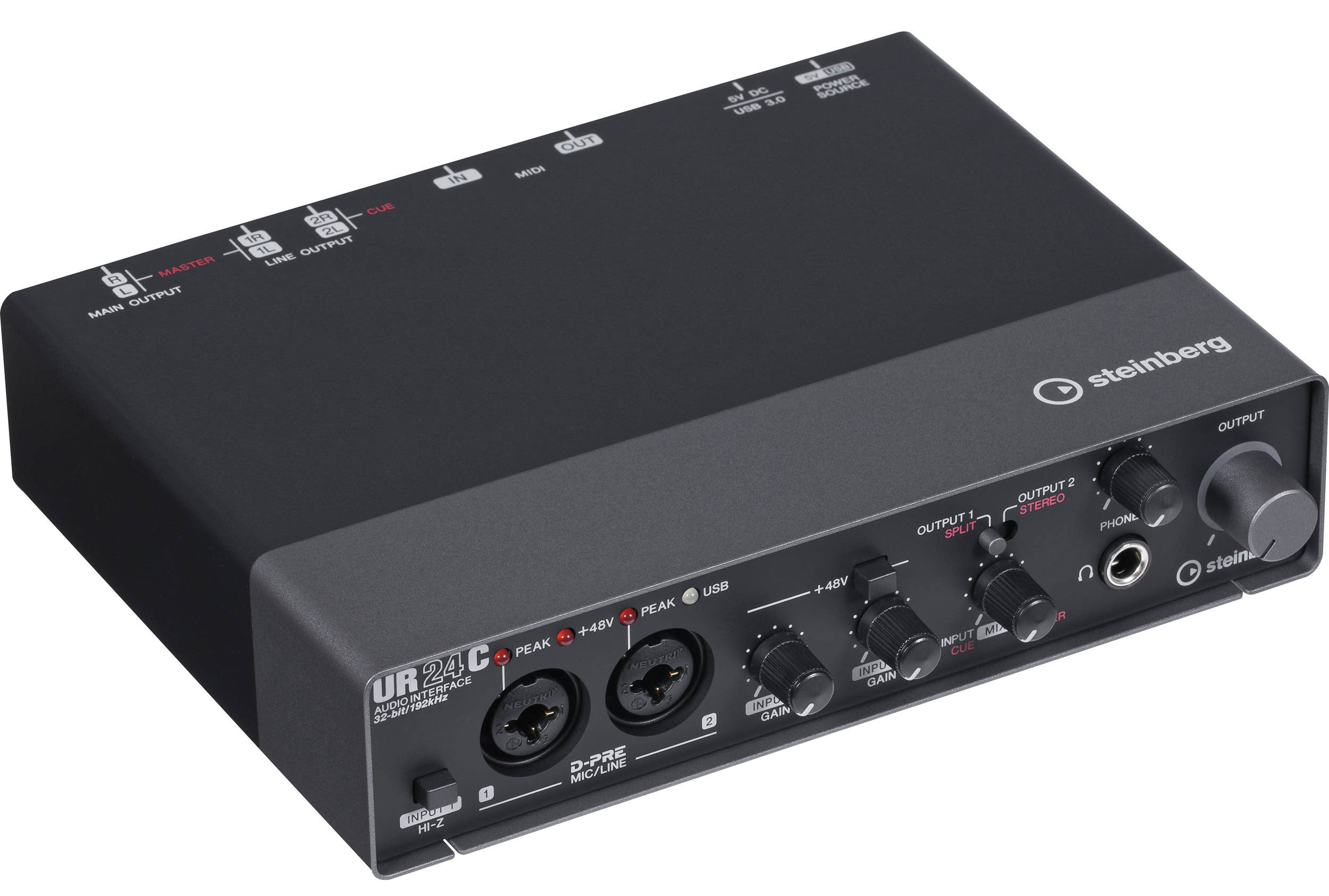 Steinberg UR24C аудиоинтерфейс 2 x 4 USB3 c разрешением записи 32-бит/192кГц, DSP-эффектами и MIDI