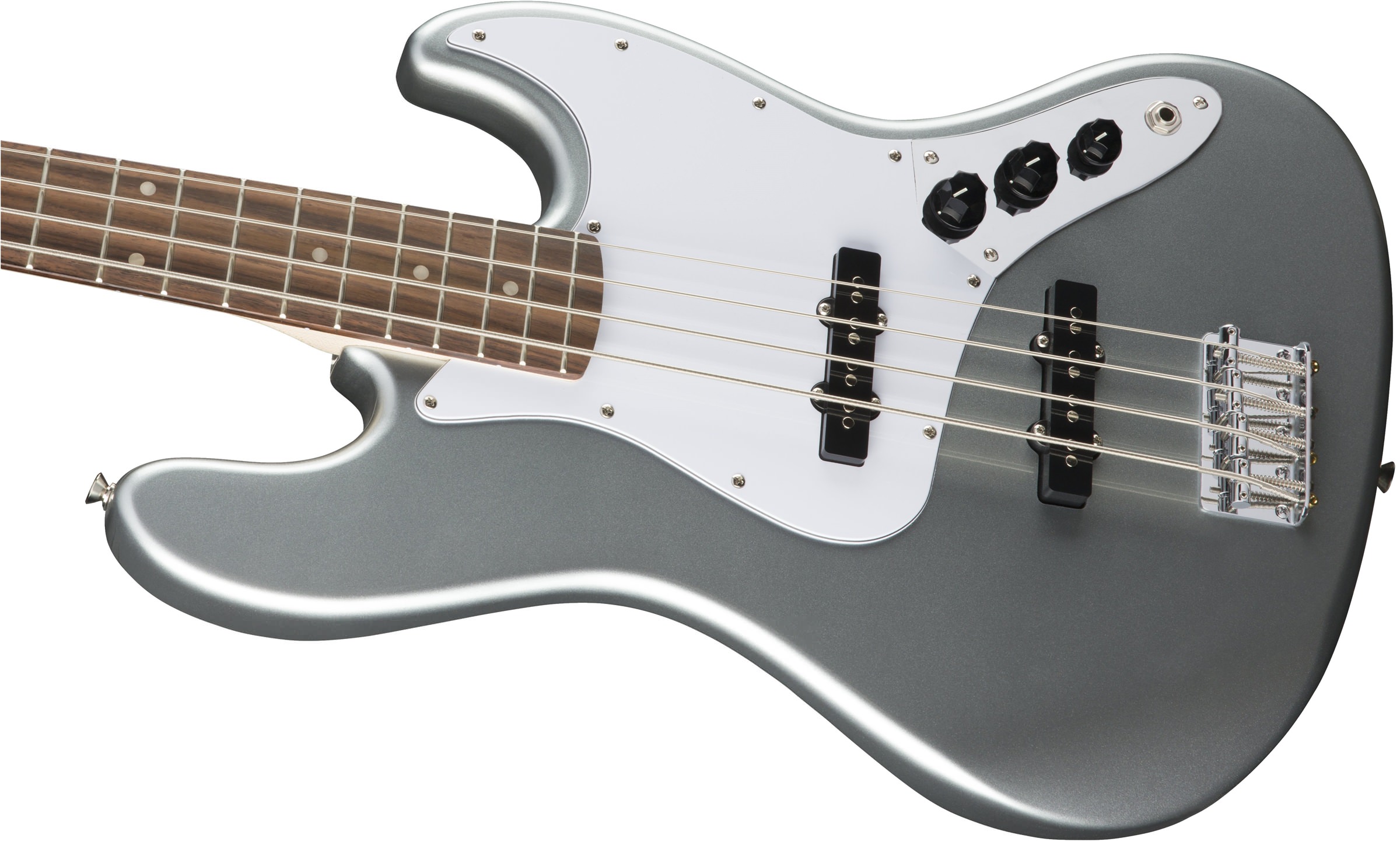 Fender SQUIER AFFINITY J BASS LRL SLS бас-гитара Jazz Bass, накладка лаурэль, цвет серебристый