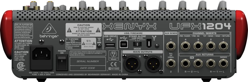 Behringer UFX1204 12-канальный микшерный пульт с 4/2шинами,FireWire интерфейс,USBрекордер на16треков