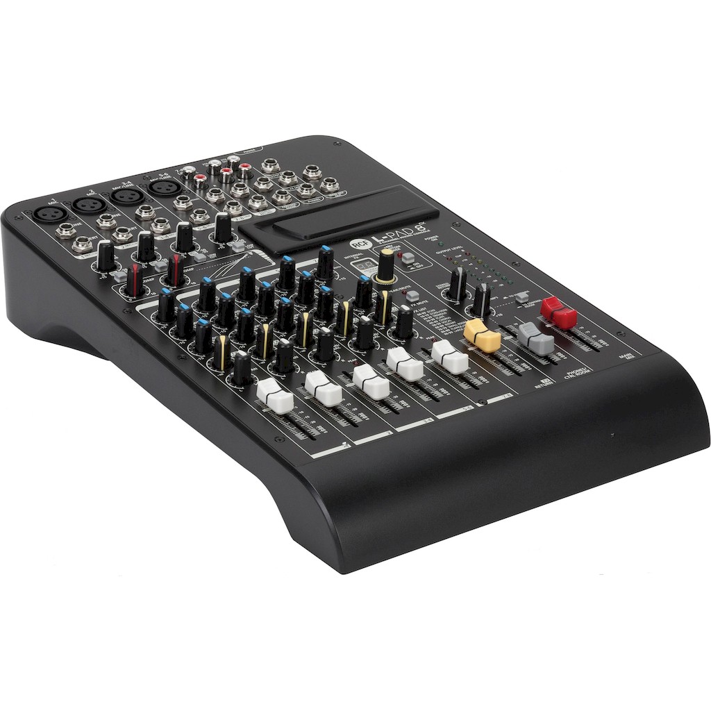 RCF L-PAD 8CX Микшерный пульт, 4 микрофонных входа, 3 стерео входа, 1 FX посыл, процессор эффектов