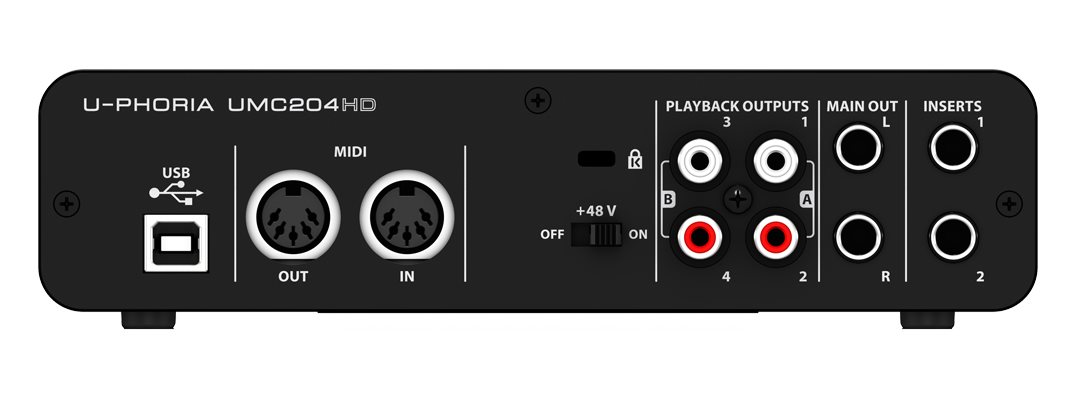 Behringer UMC204HD внешний звуковой/MIDI интерфейс, USB 2.0 , 4 вх/4 вых канала