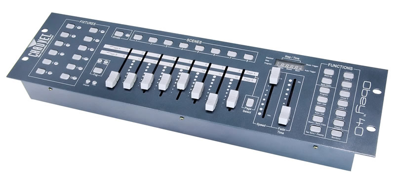 Chauvet Obey 40 компактный универсальный контроллер на 12 приборов по 16 каналов. Управление 192 кан