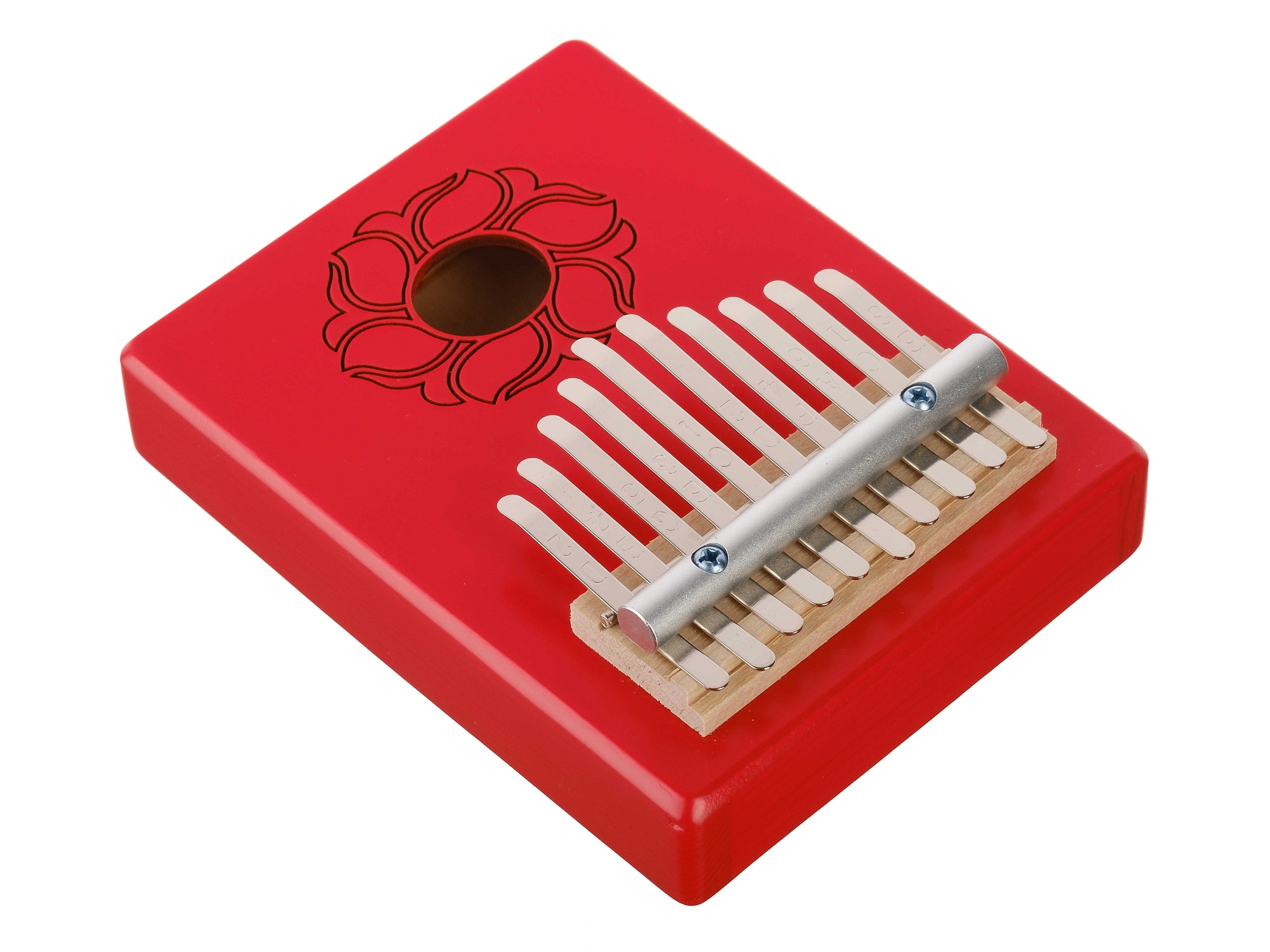 Мозеръ KMKr-1-R Piastra калимба, резонаторная, 10 язычков, прямоугольная, красная