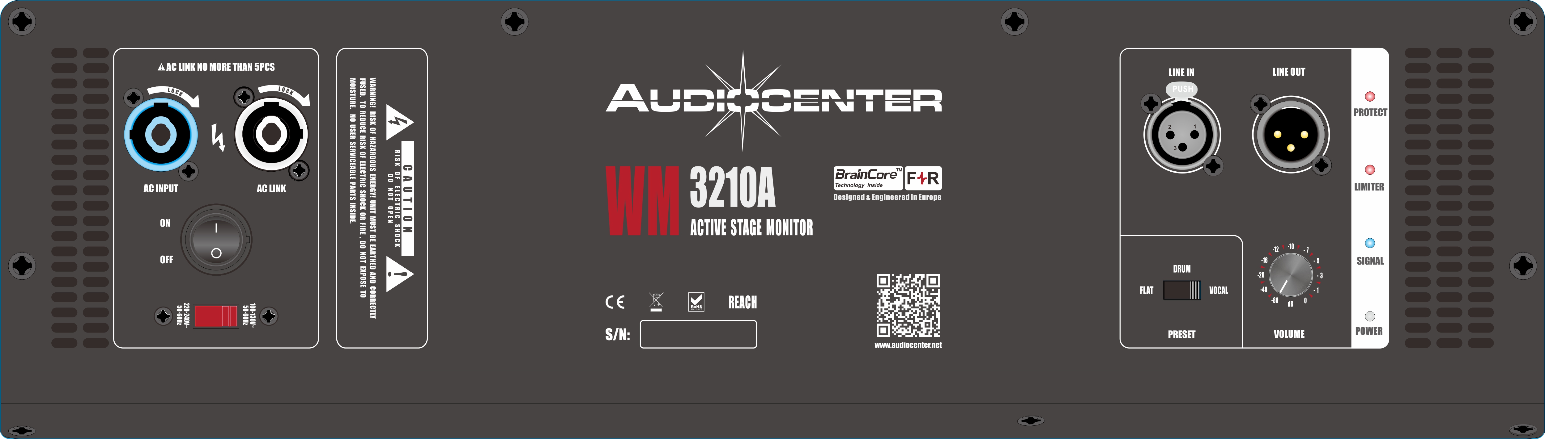 Audiocenter WM3210A активный напольный сценический монитор с DSP