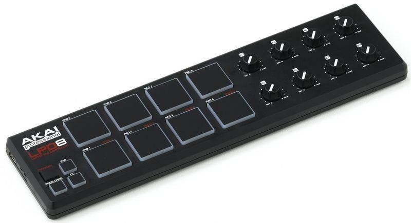 Akai PRO LPD8 портативный USB/MIDI-контроллер, 8 чувствительных пэдов, 8 регуляторов Q-Link