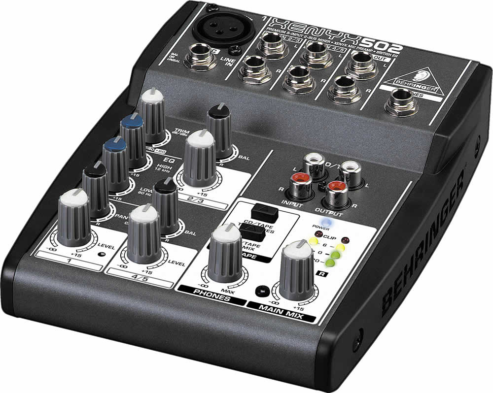 Behringer Xenyx 502 сверхкомпактный малошумящий микшерный пульт (1 моновход, 2 стереовхода)