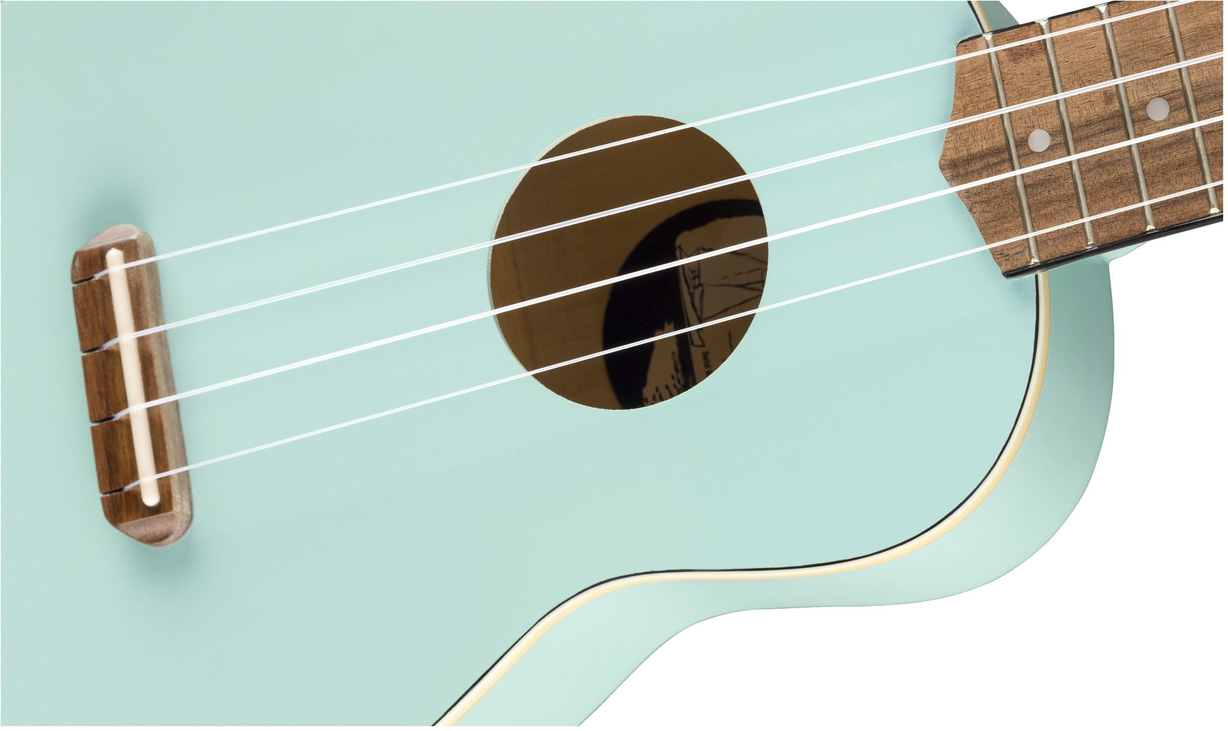 Fender VENICE Soprano Ukulele Daphne Blue укулеле сопрано, цвет бирюзовый