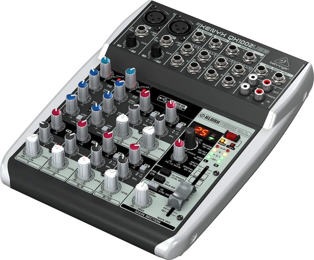 Behringer XENYX QX1002USB Компактный малошумящий микшерный пульт (10 входов, 2 шины, компрессор)