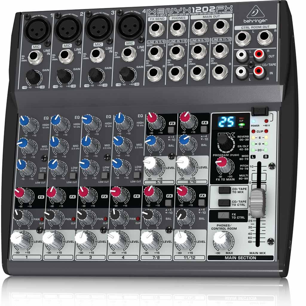 Behringer Xenyx 1202FX микшерный пульт 4 микр.входа + 4 стерео, с процессором эффектов