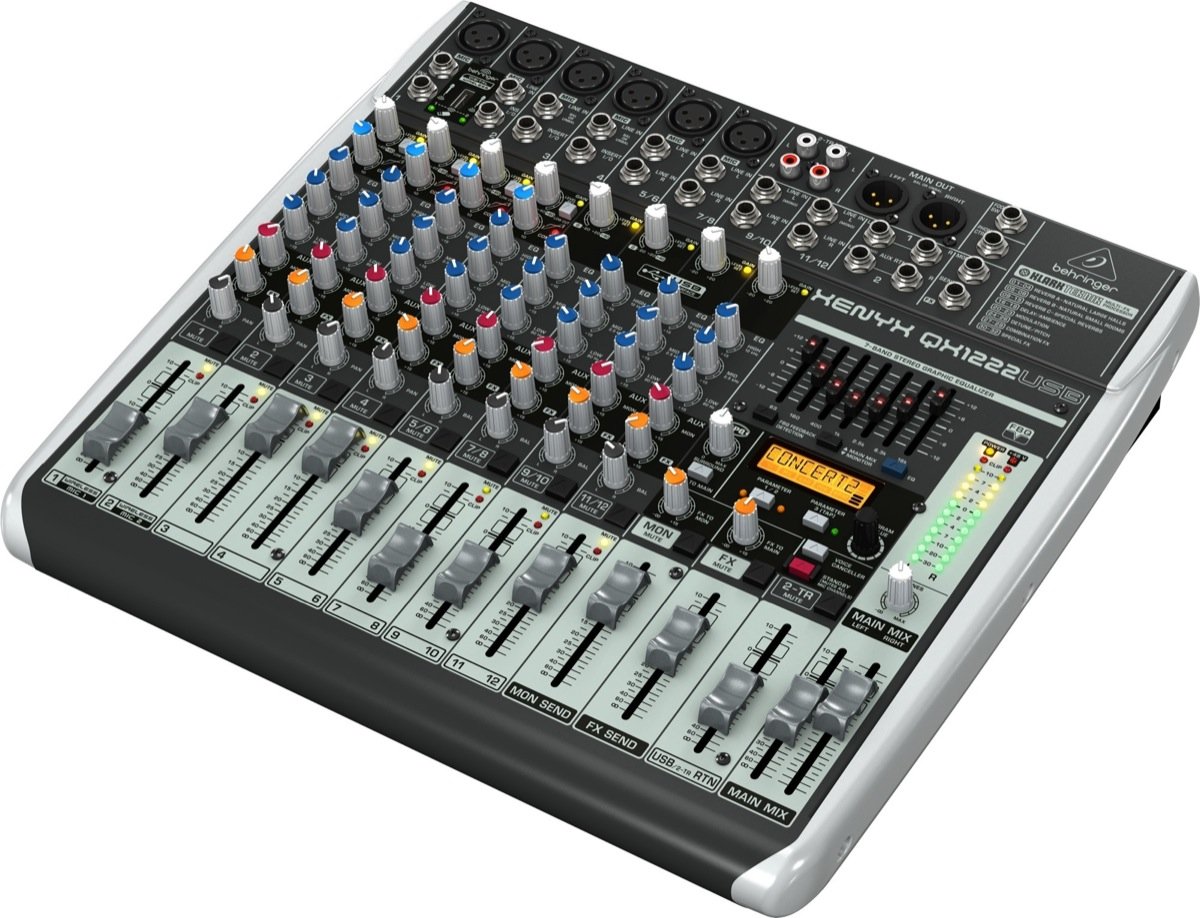 Behringer XENYX QX1222USB аналоговый микшер с USB/аудио интерфейсом, микрофонными предусилителеми