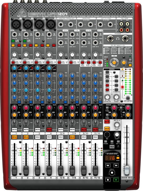 Behringer UFX1204 12-канальный микшерный пульт с 4/2шинами,FireWire интерфейс,USBрекордер на16треков