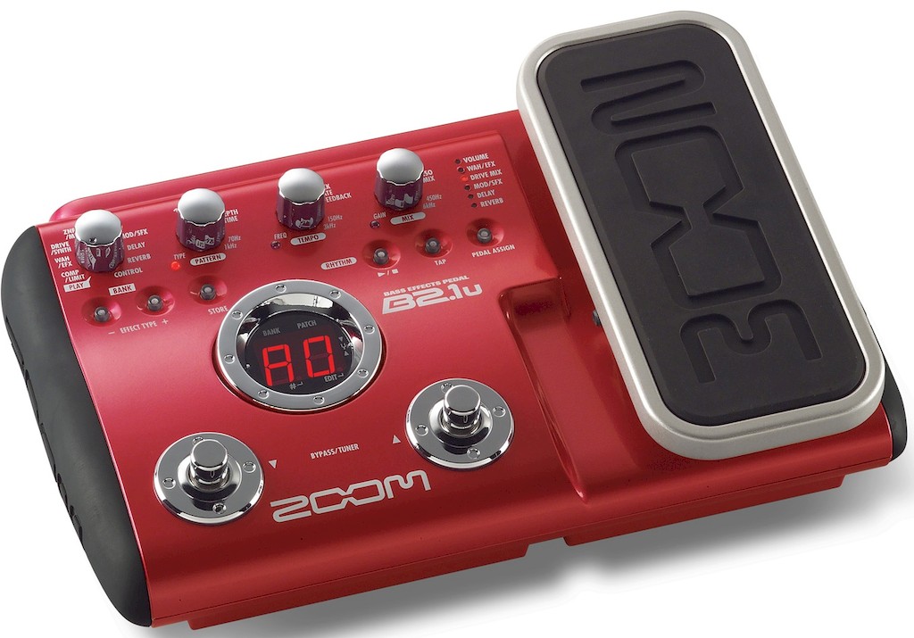 Zoom B2.1U+AC процессор эффектов для бас-гитары. Блок питания в комплекте