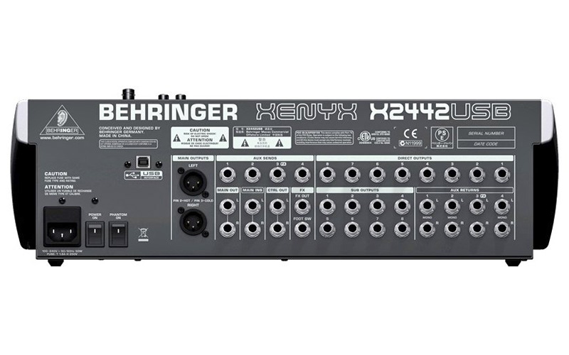 Behringer Xenyx X2442USB микшер,8 моно,4стерео,10 мик.предусил.,4 AUX-шины,4 подгруп, процесс эффект