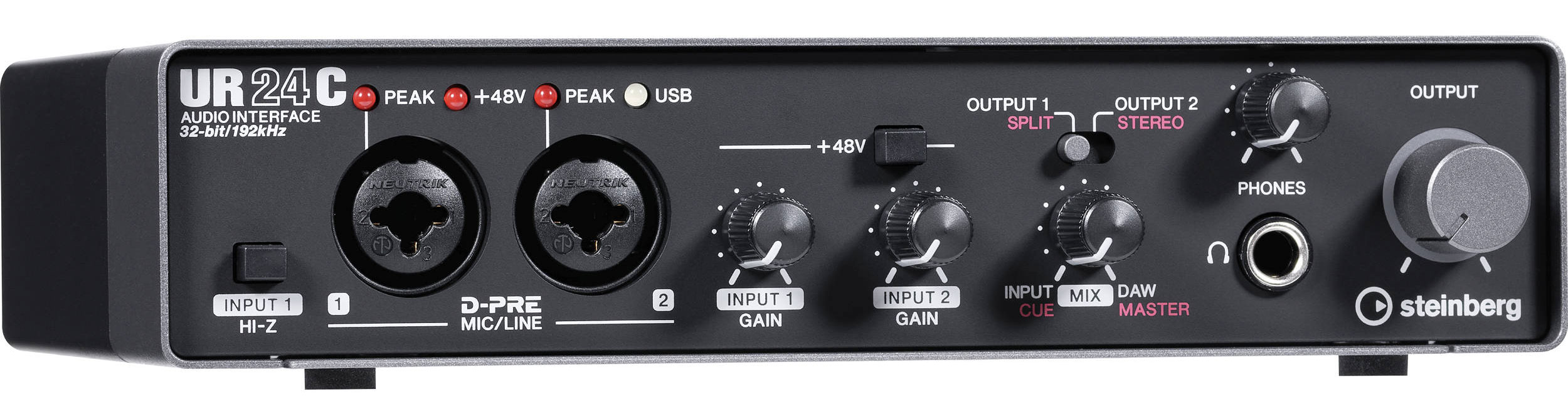 Steinberg UR24C аудиоинтерфейс 2 x 4 USB3 c разрешением записи 32-бит/192кГц, DSP-эффектами и MIDI