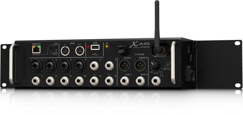 Behringer XR12 цифровой микшер, 4 мик Midas XLR + 8 лин Jack, Main L/R XLR, Aux 1-2 Jack, 16 кан/4FX