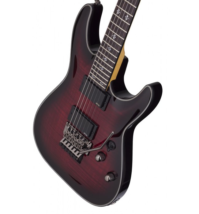 Schecter DAMIEN ELITE-6 FR CRED Электрогитара, 6 струн, корпус махогани, гриф клен, лады 24Х
