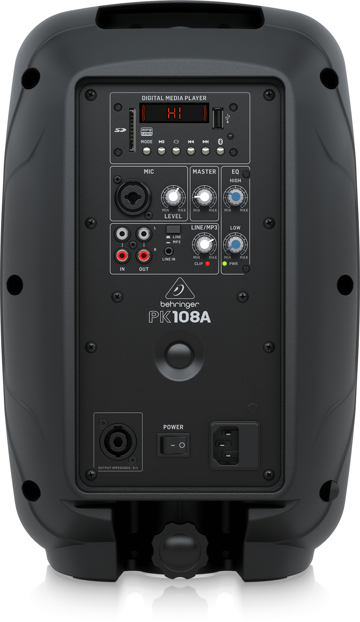 Behringer PK108A активная акустическая система, 2-х полосная, 240 Вт, 20 Гц-20 кГц, SPL 90 дБ, MP3