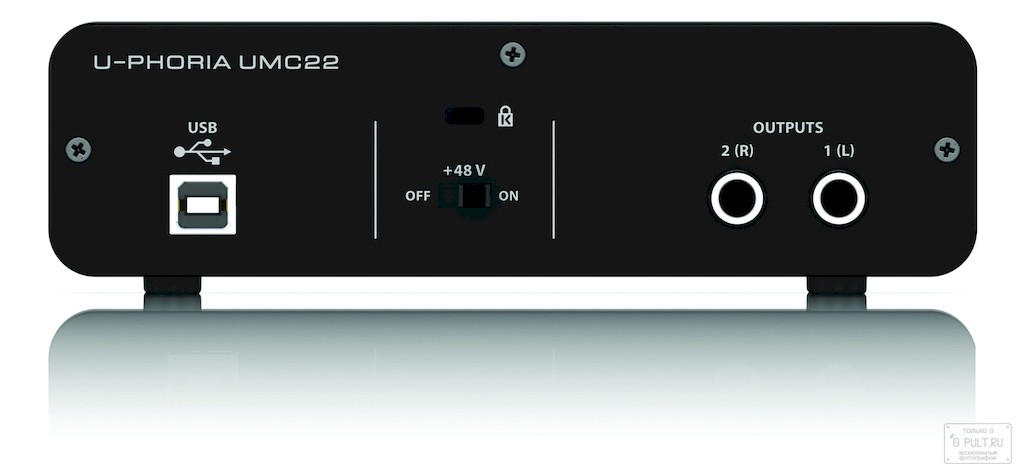 Behringer UMC22 внешний звуковой интерфейс, USB 2.0 , 2 вх/2 вых канала, 1 мик/лин вход