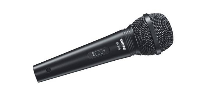 Shure SV200-A микрофон динамический вокальный с выключателем и кабелем (XLR-XLR), черный