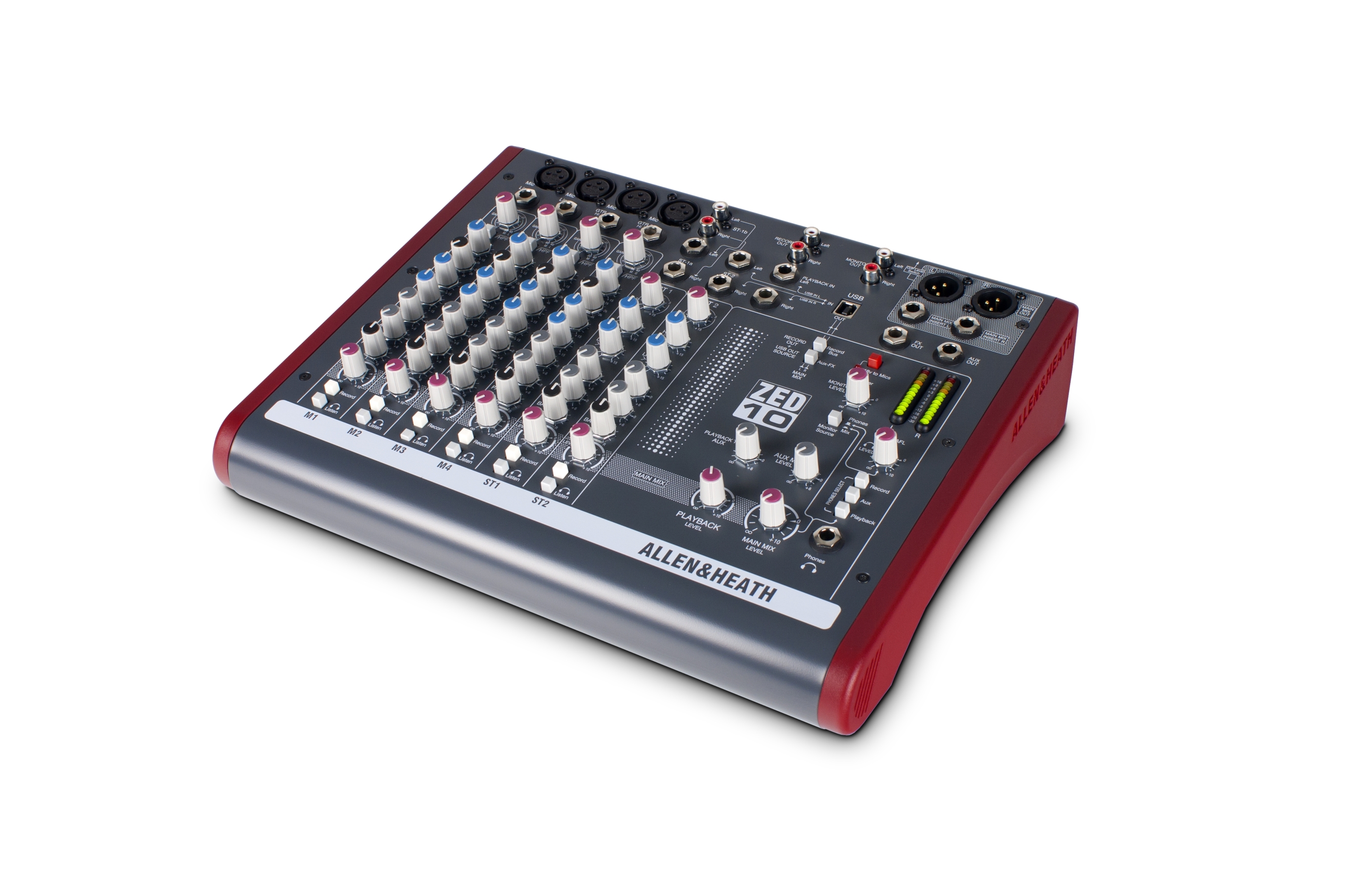Allen&Heath ZED10 микшерный пульт 4 моно, 2 стерео, USB интерфейс, 3-полосный эквалайзер