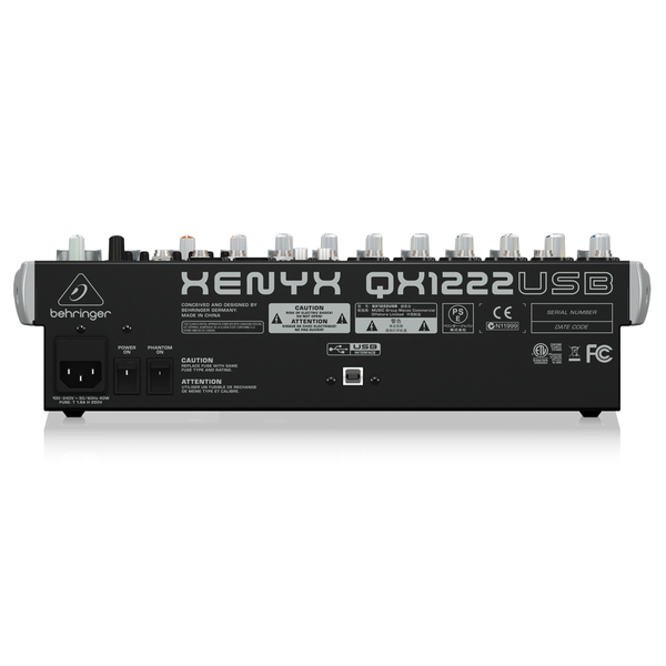 Behringer XENYX QX1222USB аналоговый микшер с USB/аудио интерфейсом, микрофонными предусилителеми